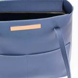 Navy Zip-Closure Tote Bag with Dual Strap Handles