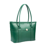Green Zip-Closure Tote Bag with Top Handles