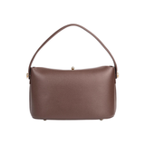 Brown Twist-Lock Handbag with Adjustable Shoulder Strap