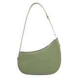 Green Zip-Closure Handbag with Chain Strap