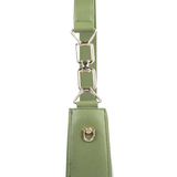 Green Zip-Closure Handbag with Chain Strap