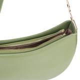 Green Zip-Closure Handbag with Chain Strap