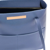 Navy Zip-Closure Tote Bag with Dual Strap Handles