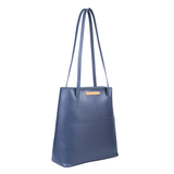 Navy Zip-Closure Tote Bag with Dual Strap Handles