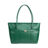 Green Zip-Closure Tote Bag with Top Handles