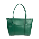Green Zip-Closure Tote Bag with Top Handles