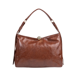 Brown Hobo Bag with Magnetic Closure and Adjustable Strap